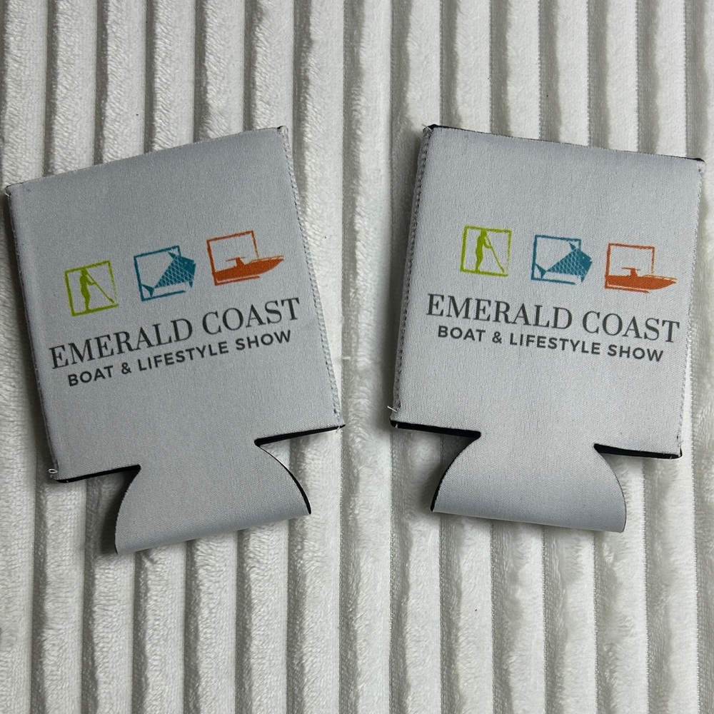 Emerald Coast Boat & Lifestyle Show Grey Can Coolers (Set of 2)